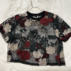 Mesh rose shirt